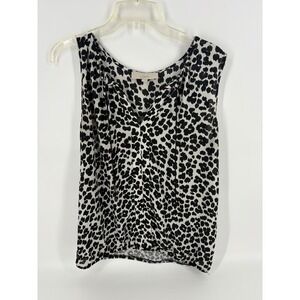 LOFT‎ Women's Sleeveless Blouse Animal Print V-Neck Casual Tank Top